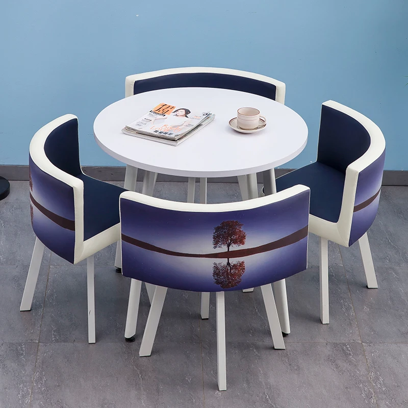 

Round Dining Table Wood Comedor 4 Sillas Home Furniture Modern Europe and America Kitchen Table Set Dining Table Set 4 Chairs