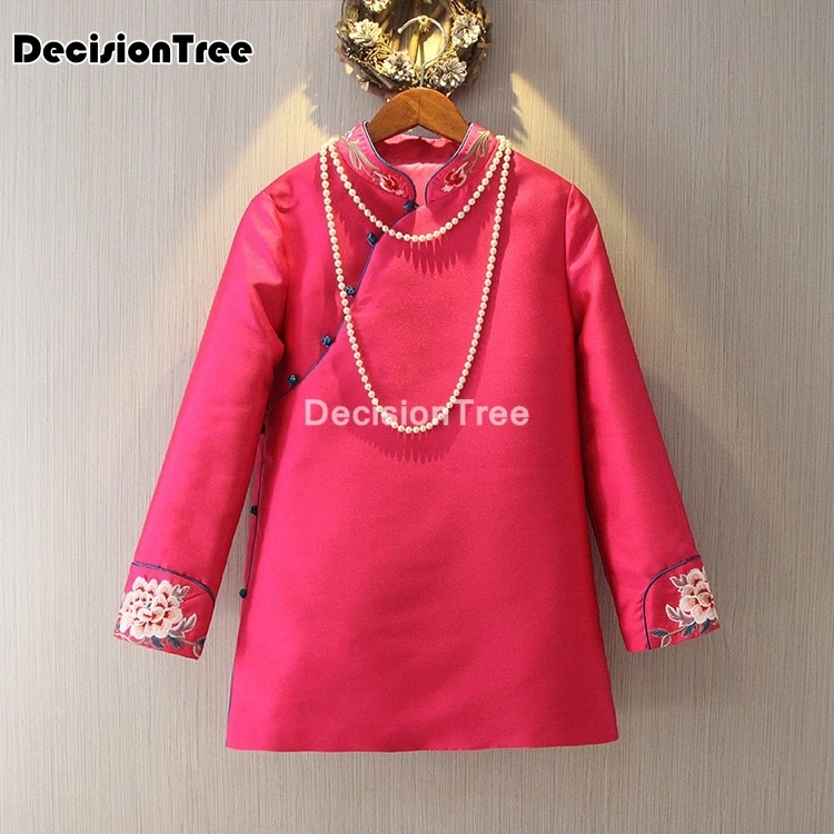 Женские китайские Топы 2021 элегантный костюм Ципао Тан атласная кофточка в стиле