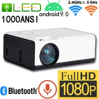 android projector portable home theater meeting place projection screen 1000ansi with tv box speaker bluetooth voice wifi 5g2 4g