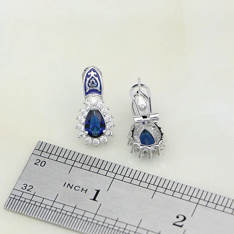 Комплект из колье серёг и браслета серебра 925 пробы | Украшения аксессуары