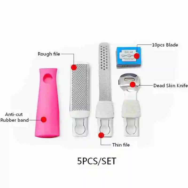 

Professional Foot Care Kit Pedicure Tools Set Steel Remover Skin Rasp Kit Foot Care Clean Foot Toenail Dead R0K6