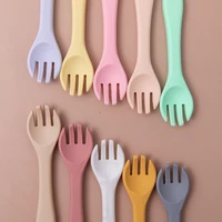 1pcs baby soft silicone fork feeding set kid dishes toddlers infant feeding accessories fork silicone tableware childrens goods