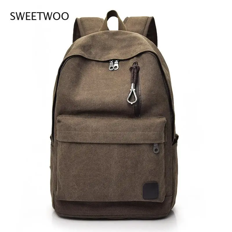 

Men and Women Fashion Trend Backpack Casual Canvas Retro Travel Shoulder Bag College Unisex Student Teenager Campus School Bag