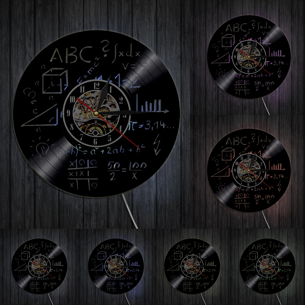 Математика наука виниловые настенные часы ручной работы художественное
