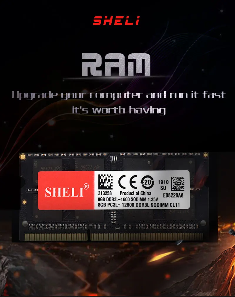 SHELI новые ноутбуки памяти 8 Гб 2RX8 PC3L-12800S DDR3L 1600 МГц 204pin CL11 памяти ноутбука