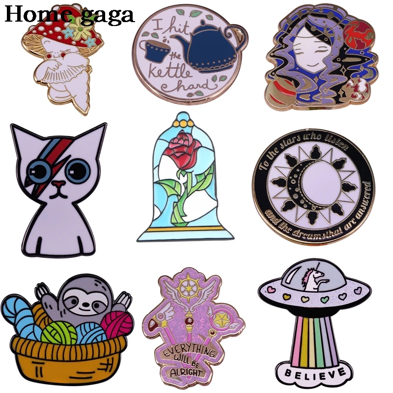 Homegaga милые заколки с розами значки героями мультфильмов куртка юбка булавки