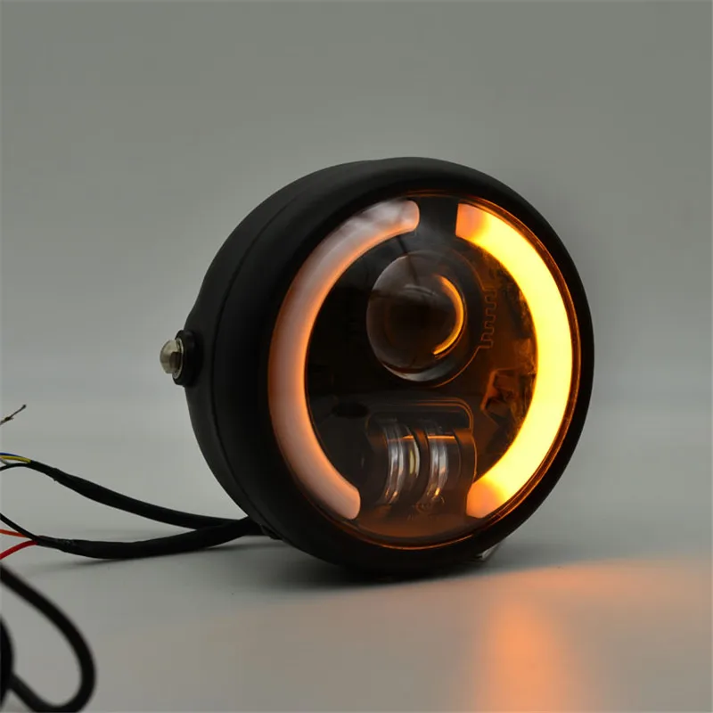 6.5 inch Universal Led Retro Headlight 6.5" Round Hi/Low Beam DRL Headlamp Amber white For Cafer Racer BMW Suzuki Chopper Bobber - купить