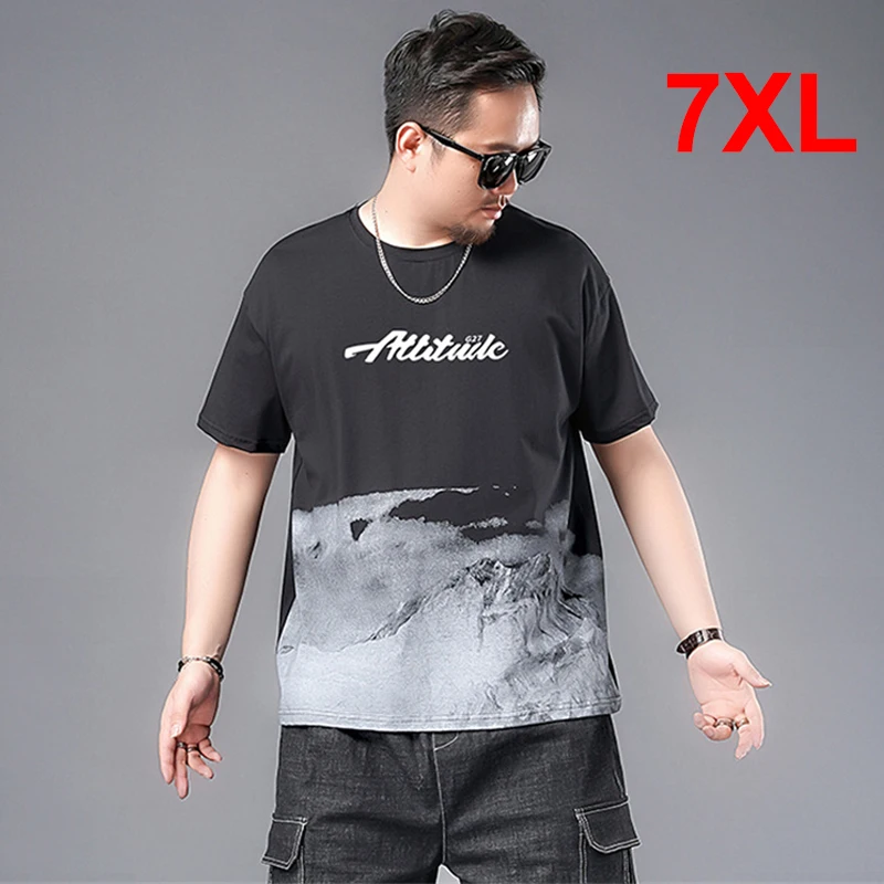 

Snow Mountain Print T-shirt 2021 Summer Men Short Sleeve Tshirt Fashion Big Size T Shirt Tees Tops Plus Size 7XL Male HA121
