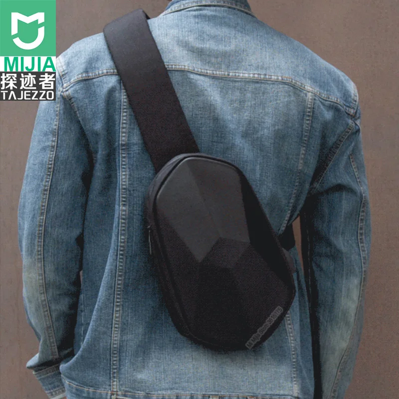 Black Xiaomi Youpin BEABORN polyhedron PU рюкзак сумка водонепроницаемый красочный досуг спорт нагрудный пакет сумки для мужчин женщин Дорожная сумка - Цвет: Black