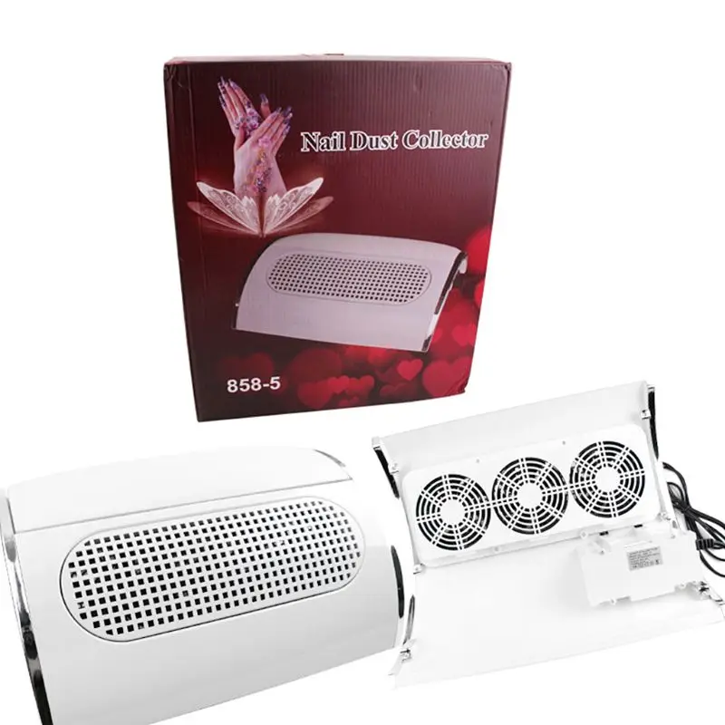 

40W Nail Art Dust Suction Collector Powerful Strong 3 Fans Nails Dryer Tool with 2 Collecting Bags