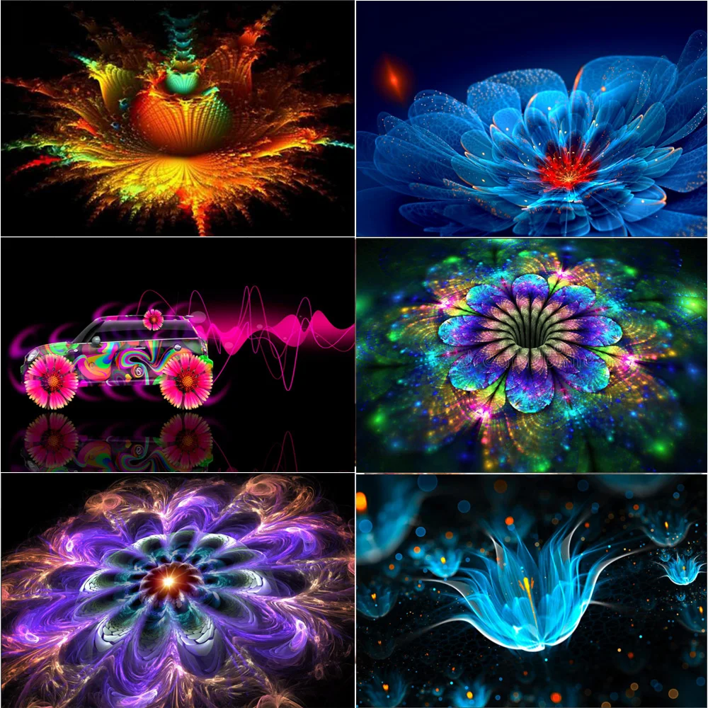 5D алмазная Картина абстрактный цветок Алмазная мозаика наклейка вышивка