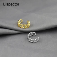 lispector 925 sterling silver retro hip hop cuban link chain rings for women vintage simple rock punk ring unisex jewelry gifts
