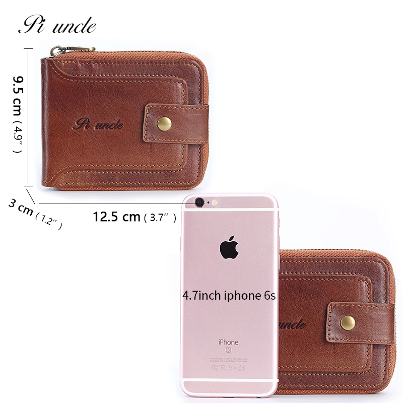 Винтажный Повседневный Карманный Кошелек из воловьей кожи короткий клатч