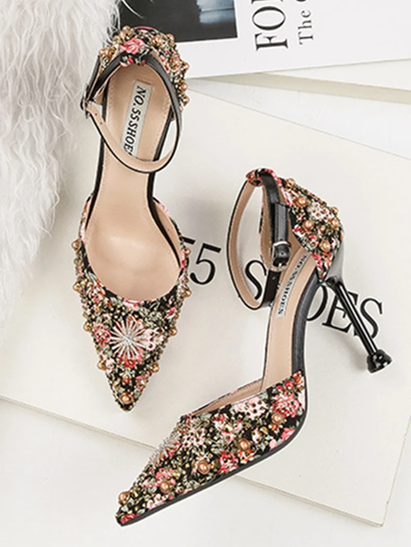 Женские босоножки со стразами на шпильке Новинка 2019 года сезон весна лето