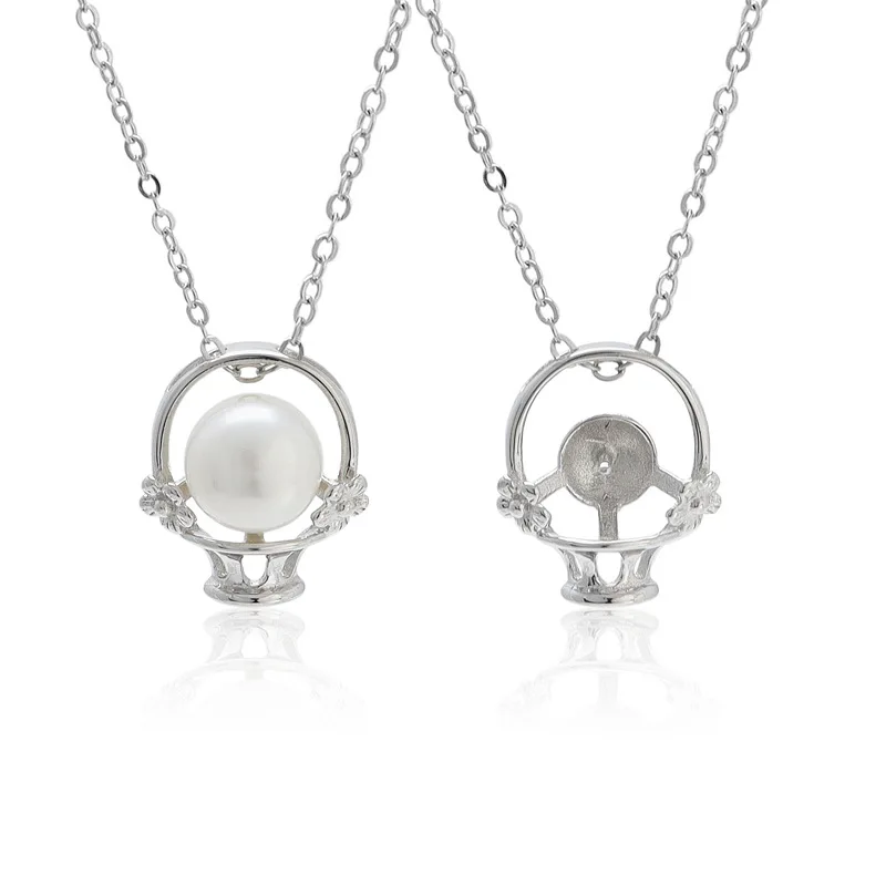 

S925The Pearl Source Freshwater Cultured Pearl Pendant Necklace for Women with Sterling Silver Infinity Design