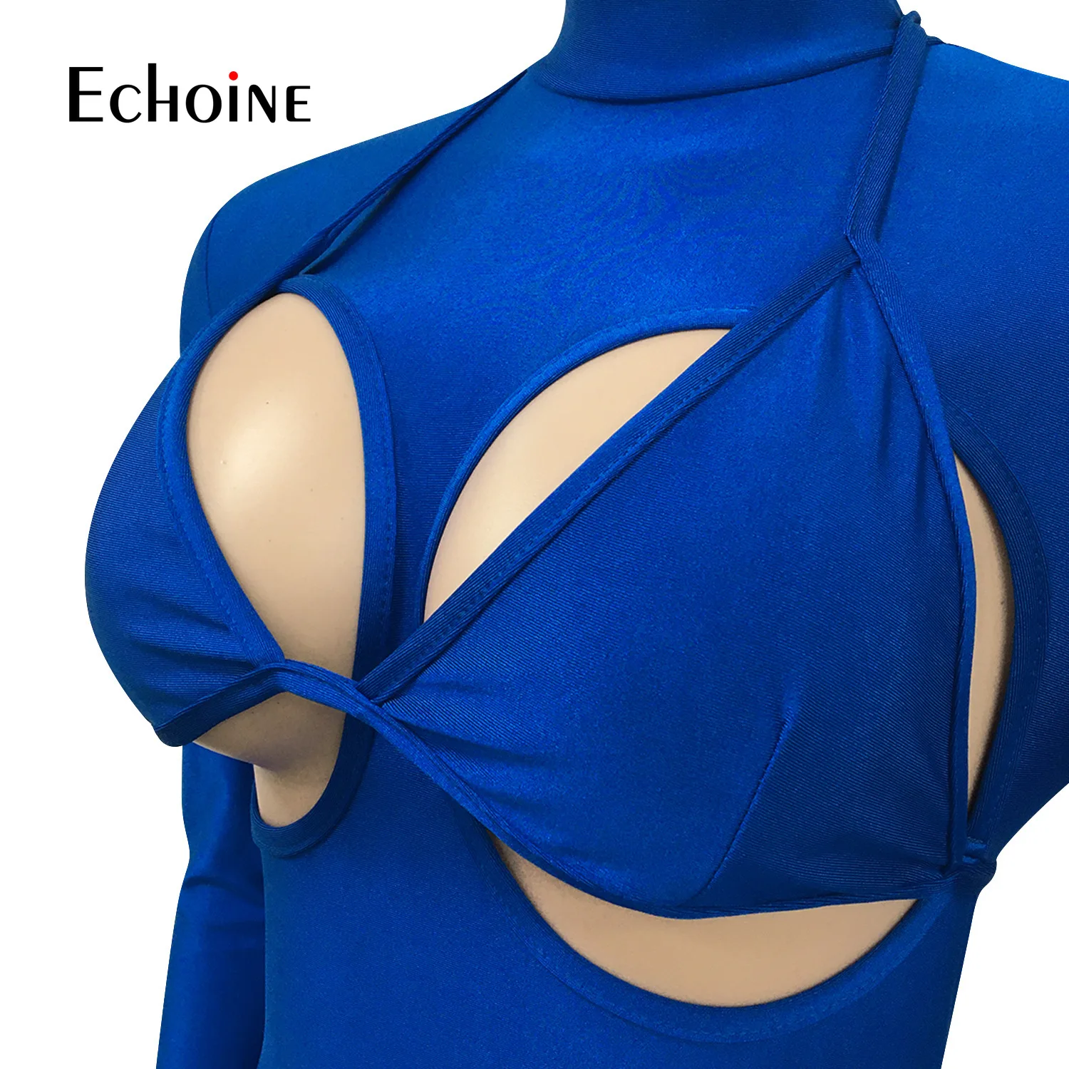 

Echoine spring Women Jumpsuits Solid Sexy Hollow Out Bar Two Piece Jumpsuit bodysuit Party Club Rompers Fashion Overalls