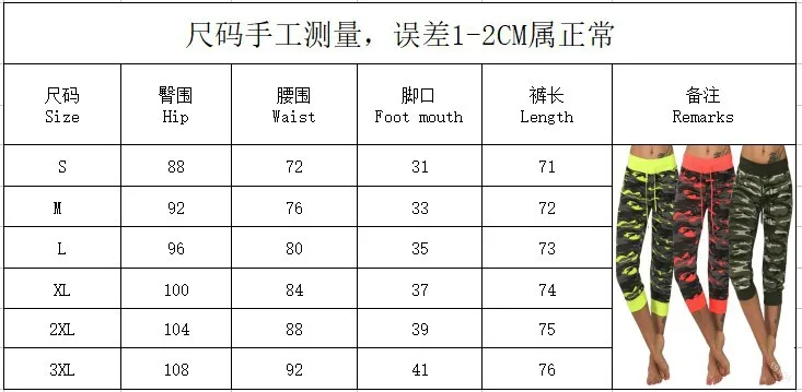 

2020 Skinny Printing Pants Casual Elastic Waist Pencil Calf Length Pants Camouflage Women Pants Summer Sweatpants Trousers