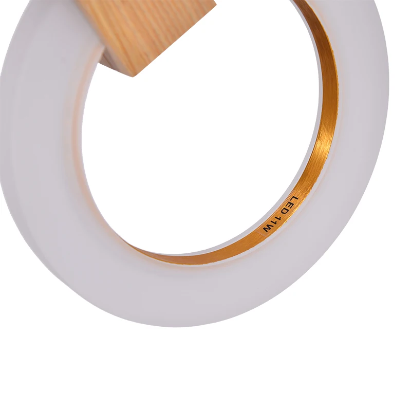 Светодиодная кольцевая Деревянная люстра длинная лампа для дома и ресторана