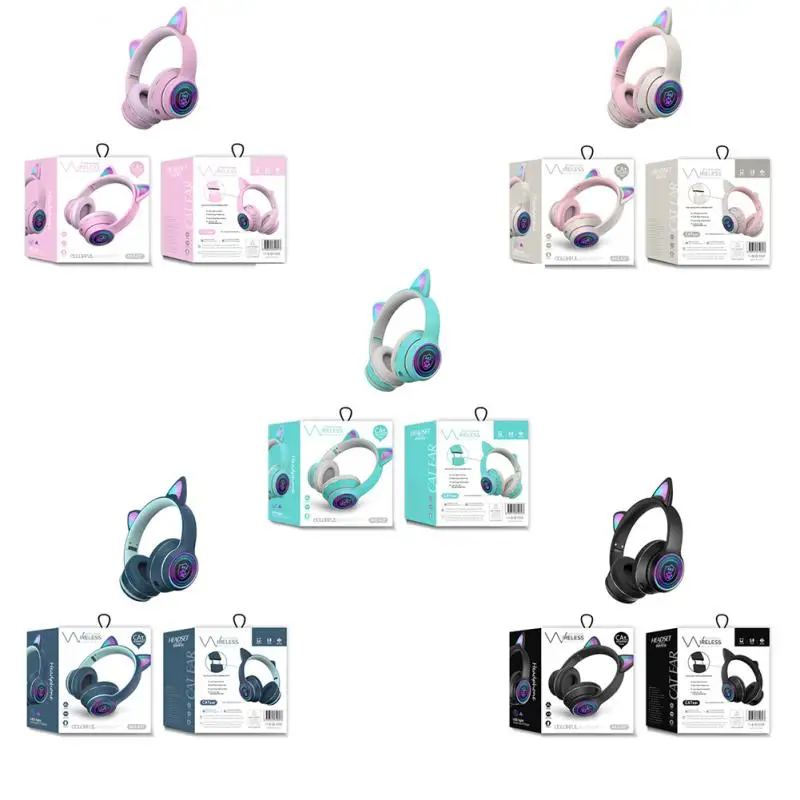 

Cat Ear Headphones Bluetooth-compatible 5.0 Noise Cancelling Adults Kids girl Headset Noise Cancelling Headset With Microphone