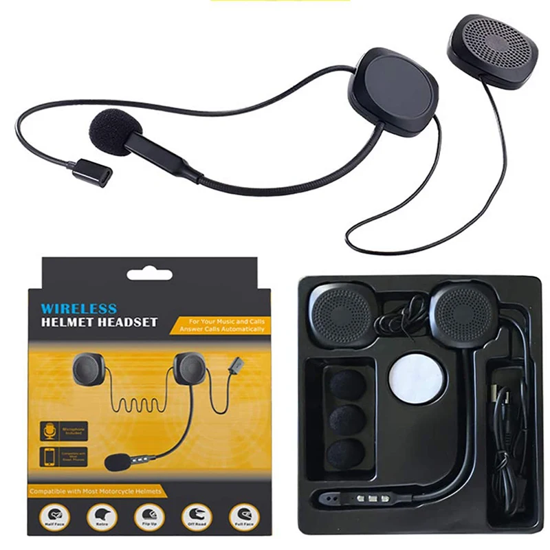 Беспроводной Мотоциклетный шлем Bluetooth гарнитура и домофон с стерео музыкой