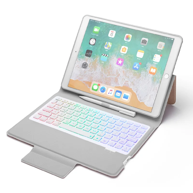 7 цветов задняя подсветка Беспроводная Bluetooth клавиатура чехол для ipad 10,2 Авто Режим сна/Пробуждение защитный чехол для ipad 10,2
