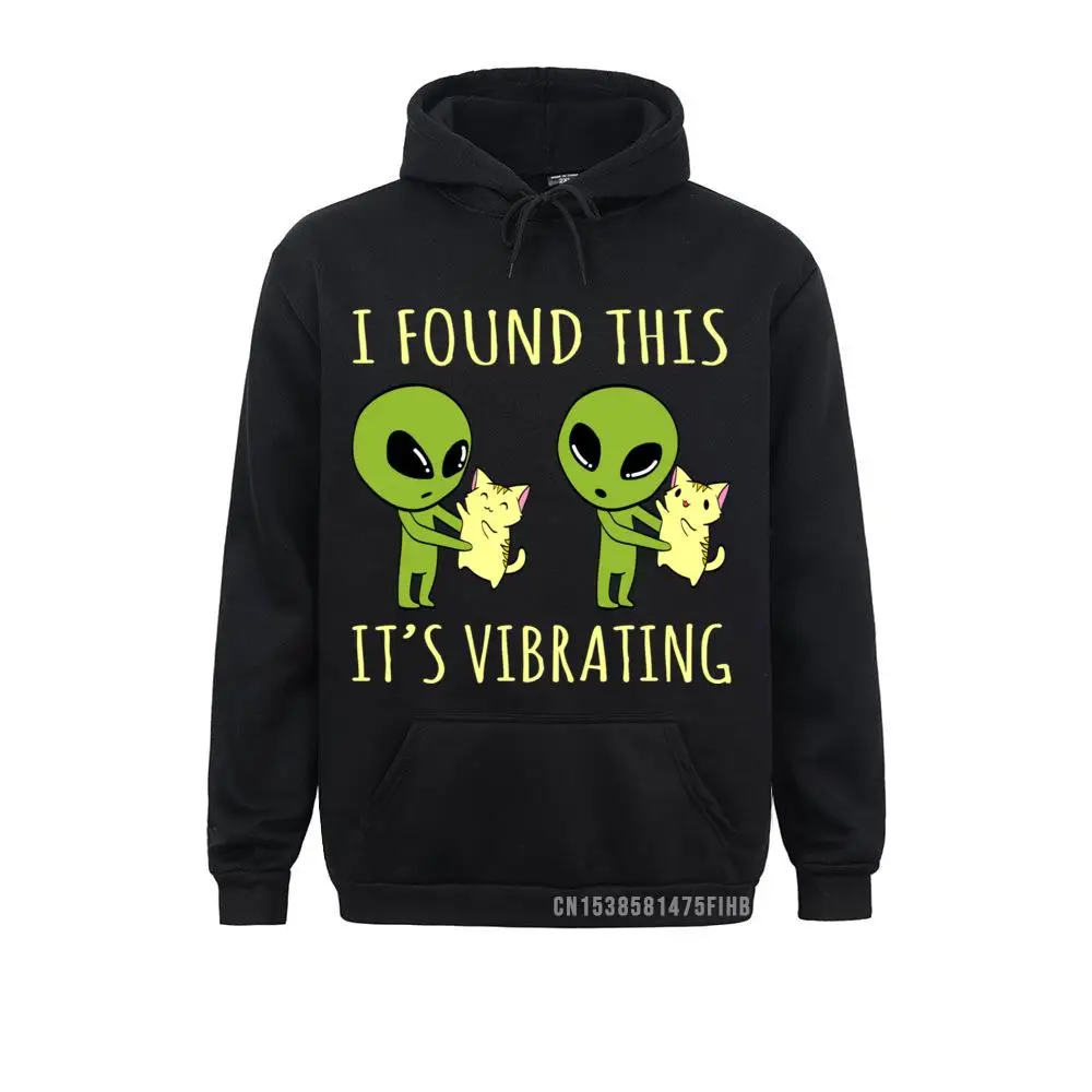 

I Found This Its Vibrating Funny Alien Cat Pullover Plain Women Sweatshirts Classic Hoodies Chinese Style VALENTINE DAY
