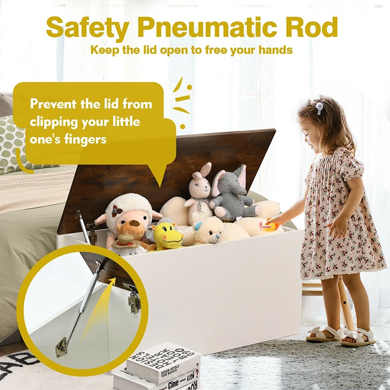 Cofre de almacenamiento con tapa de labios, cubierta de autosujeci&oacute;n, varilla neum&aacute;tica, tablero de ingenier&iacute;a Premium, Banco de zapatos multiusos, caja de almacenamiento para sala de estar-2