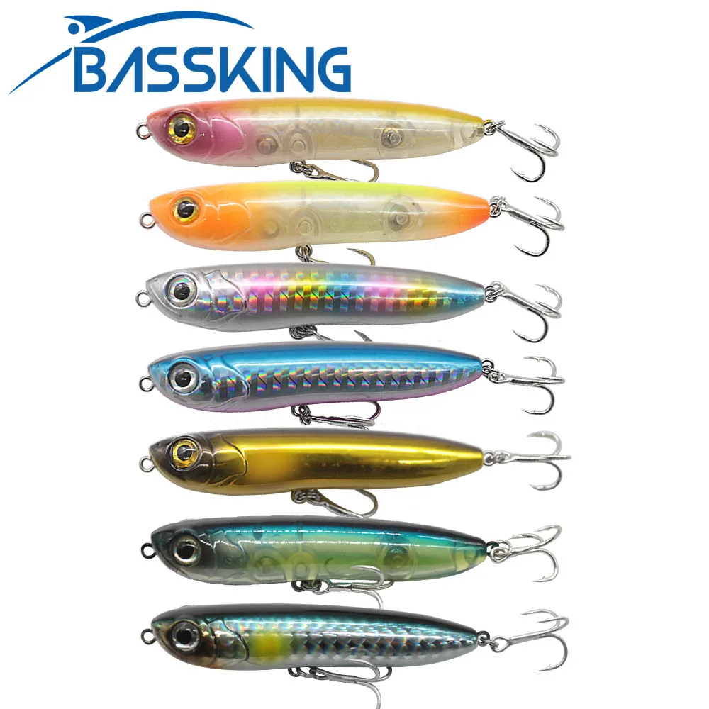 

Приманка BASSKING Topwater для рыбалки, карандаш 75 мм, 7,5 г, длинная фотография, зеркальная приманка для рыбалки, приманка для ловли щуки