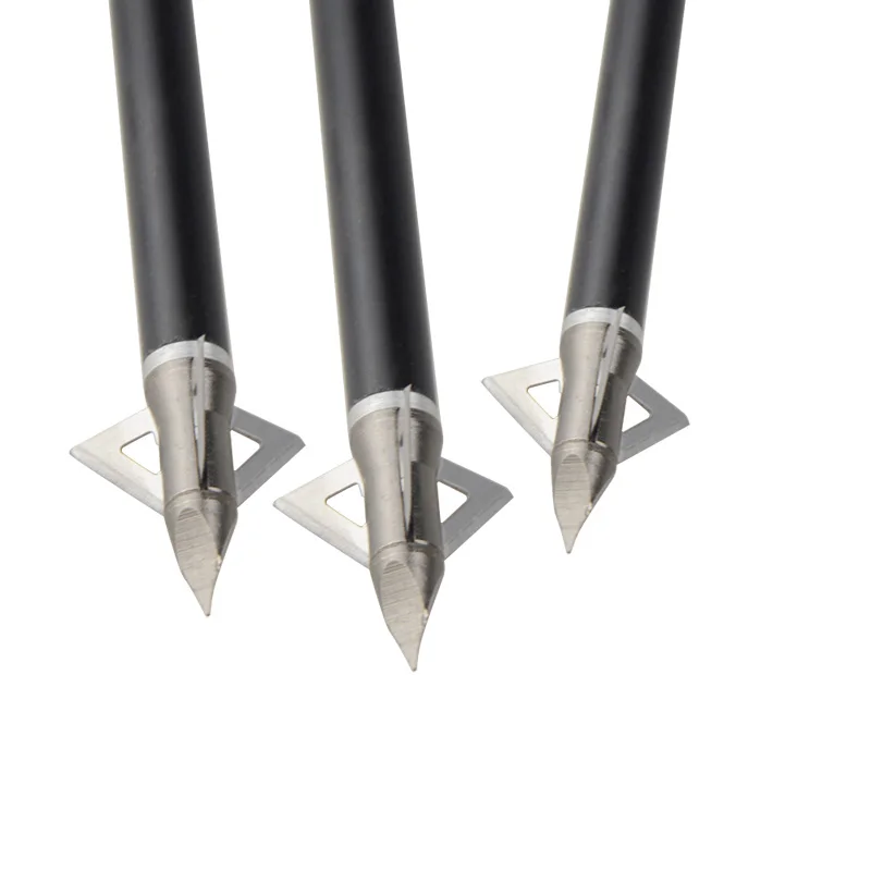 

6pcs Archery Arrowheads Broadheads 100 Grain Fixed 3 Blades Stainless Steel Hunting Arrow Heads Target Point for Bow Shooting