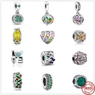 Подвеска в виде цветка бабочки из серебра 925 пробы, подвеска сделай сам с изящными бусинами, подходит для оригинального браслета Pandora