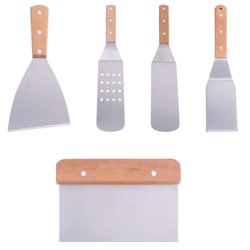 

1 Set of 5 Pcs Pizza Shovel Spatula Fried Shovel Stainless Steel Transfer Shovel