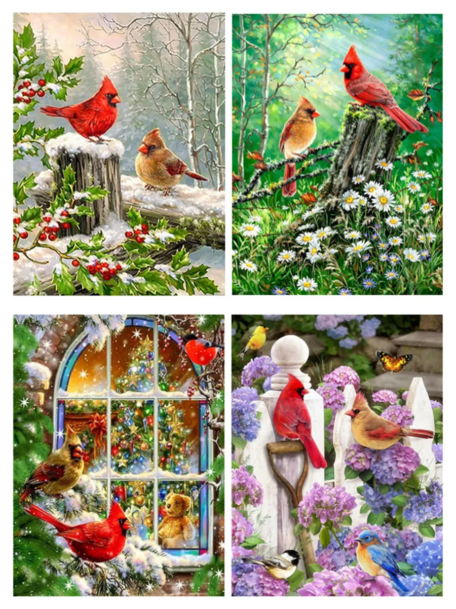 Алмазная живопись 5D сделай сам влюбленные птицы на дереве топы животные дом