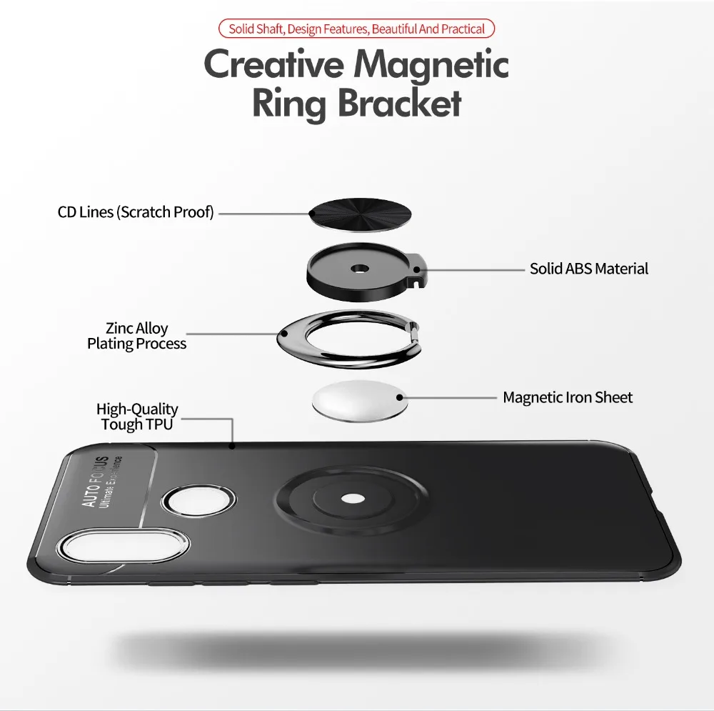 Чехол для Xiaomi 8 5X 6X MAX 2 задняя крышка из ТПУ со скрытой подставкой с автомобильным