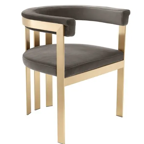 

Luxury Nordic Leather Backrest Golden Leg Dining Chair Modern PU Coffee Chairs Household Metal Steel Makeup Stools Italian style