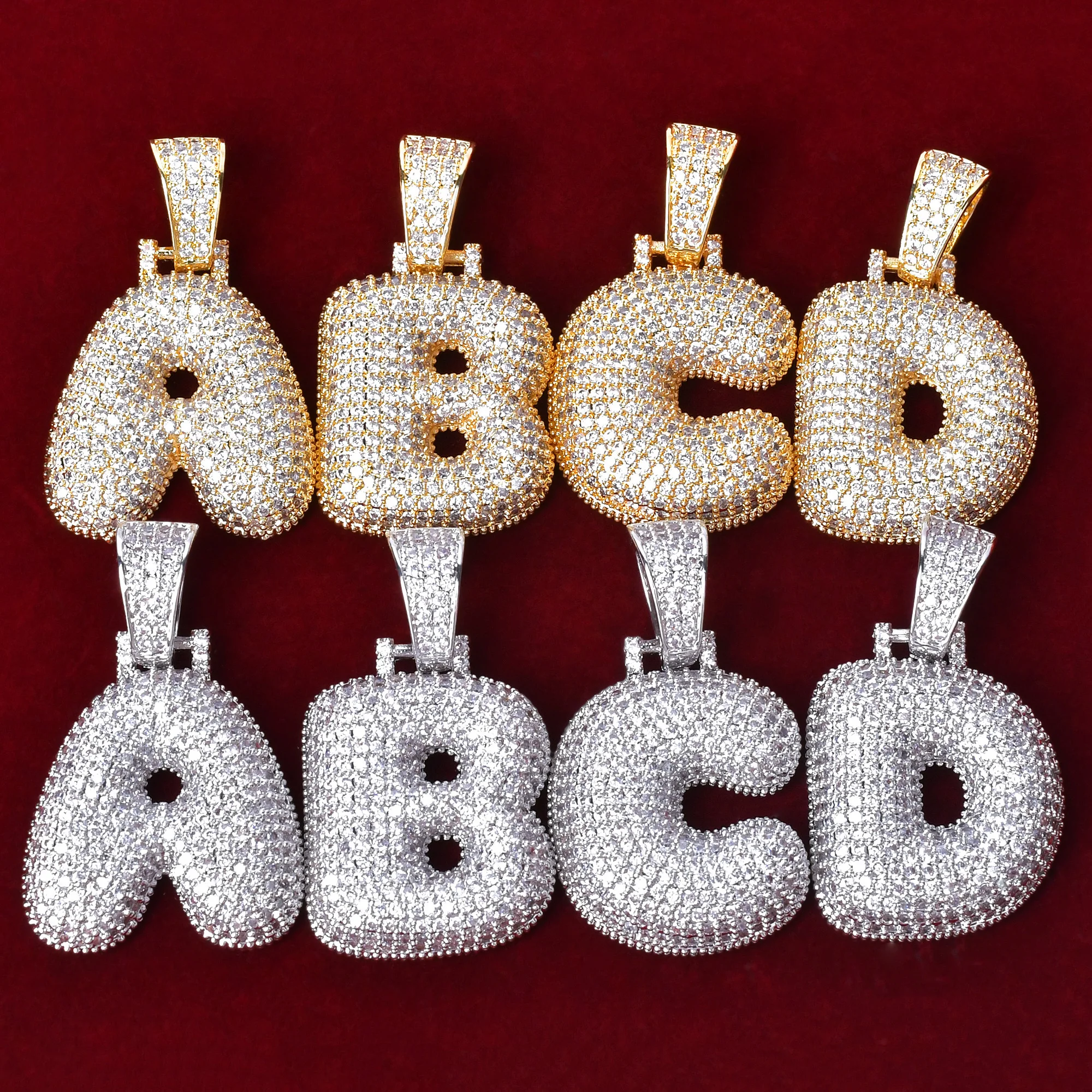 

Initial Letter Pendant Necklace Gold Color Hip Hop Jewelry A-Z