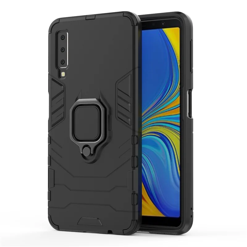 Armor Metal Finger Ring Thin Phone Shell For Samsung Galaxy Note 9 J6 Plus J4 Prime A8 A7 2018 S8 S9 Shockproof Cover Soft Case |