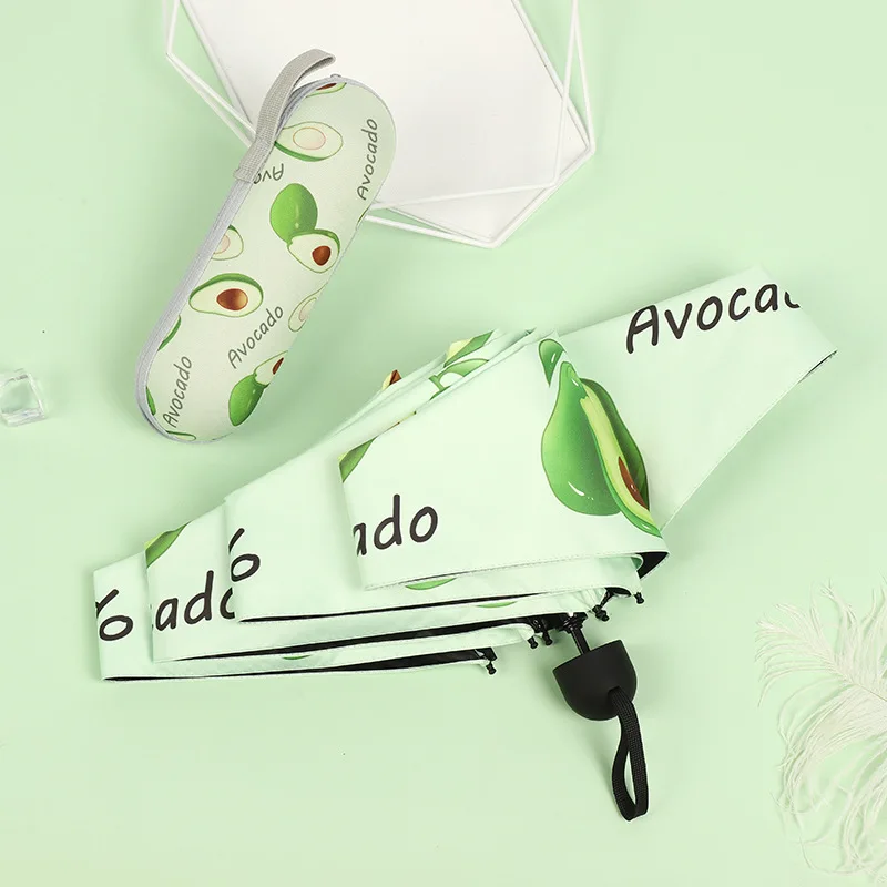 Маленький модный складной зонт от дождя мужской мини с карманом для девушек