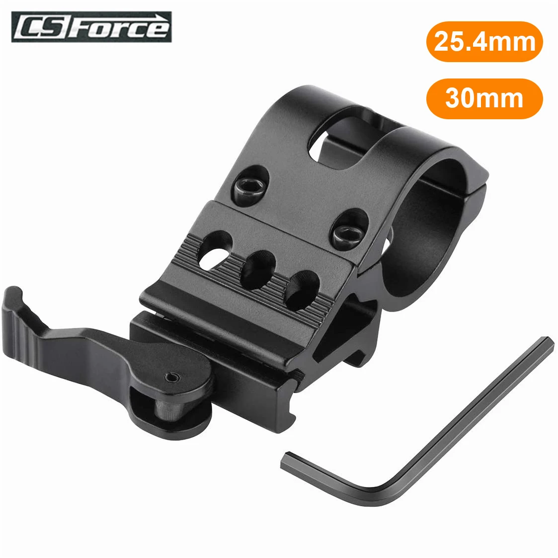 25.4mm/30mm Quick Release Offset Flashlight Scope Mount for 20mm Picatinnly Rail 45 Degree Scope Mount Hunting Gun Accessories