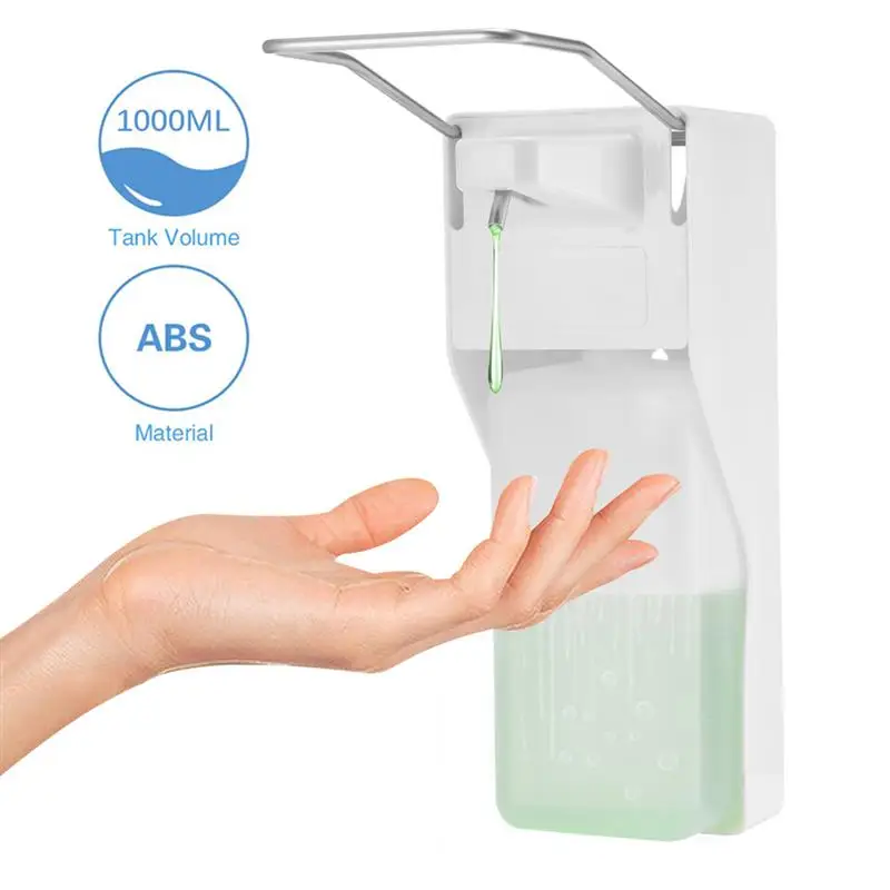 1000ML ABS ручной дозатор мыла локоть Пресс насоса настенный держатель для