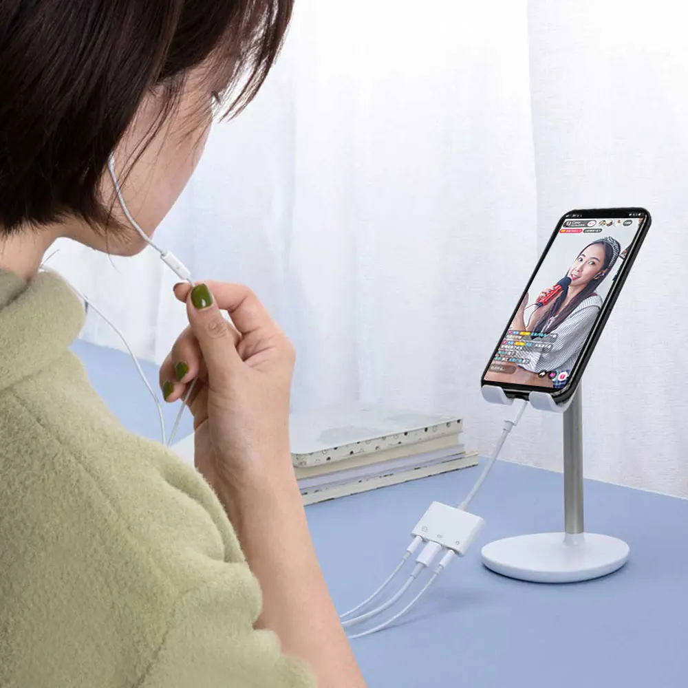 Адаптер Lightning Sound Card для iPhone сетевой адаптер вещания Аудио гарнитура микрофон