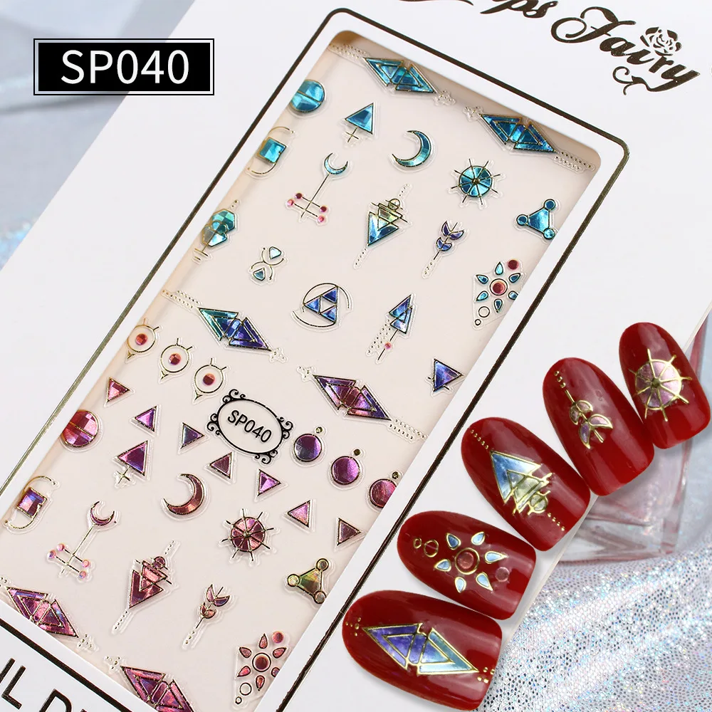 1 шт. Рождественская 3D наклейка для ногтей с изображением серебряного оленя