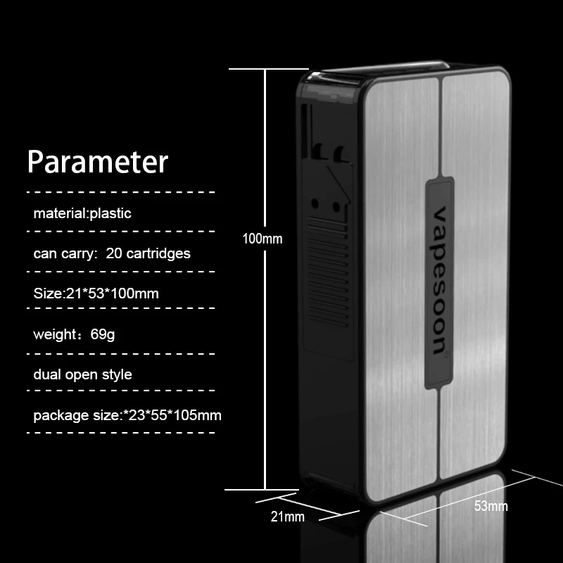 

High quality regular huge tobacco cartridge carry case protect the popular heating tobacco cartridge 7.5mm Pocket carry Box