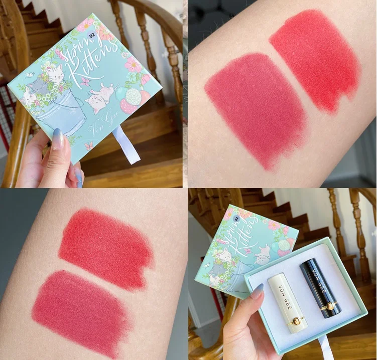 

2PCS/SET Nude Matte Lipstick Makeup Lipgloss Long Lasting Waterproof Velvet Lip stick Soft Moisturizing Smooth Sexy Red Lip Tint
