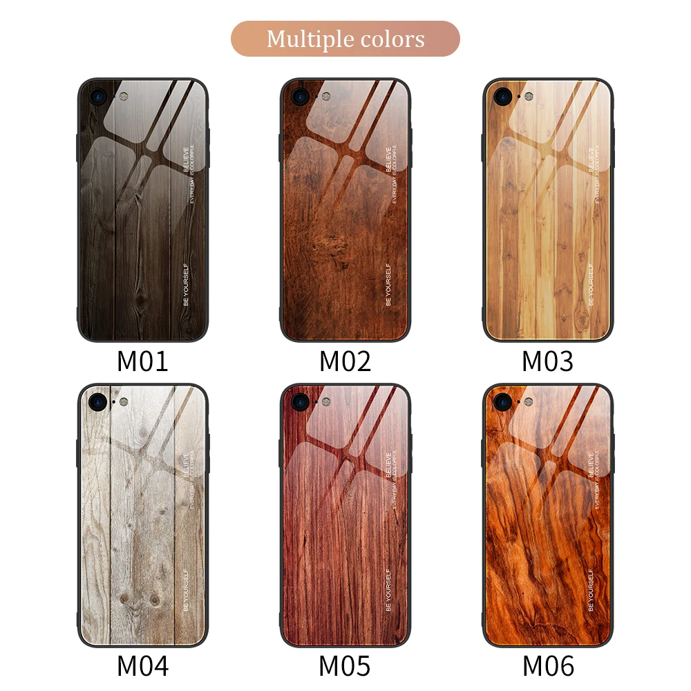 

9D Glass Case For iphone XS 11 Pro Max XR X 10 Hard PC Wooden Texture Cover For iphone 6s 6 s plus 8 7 plus 11ProMax XR Case