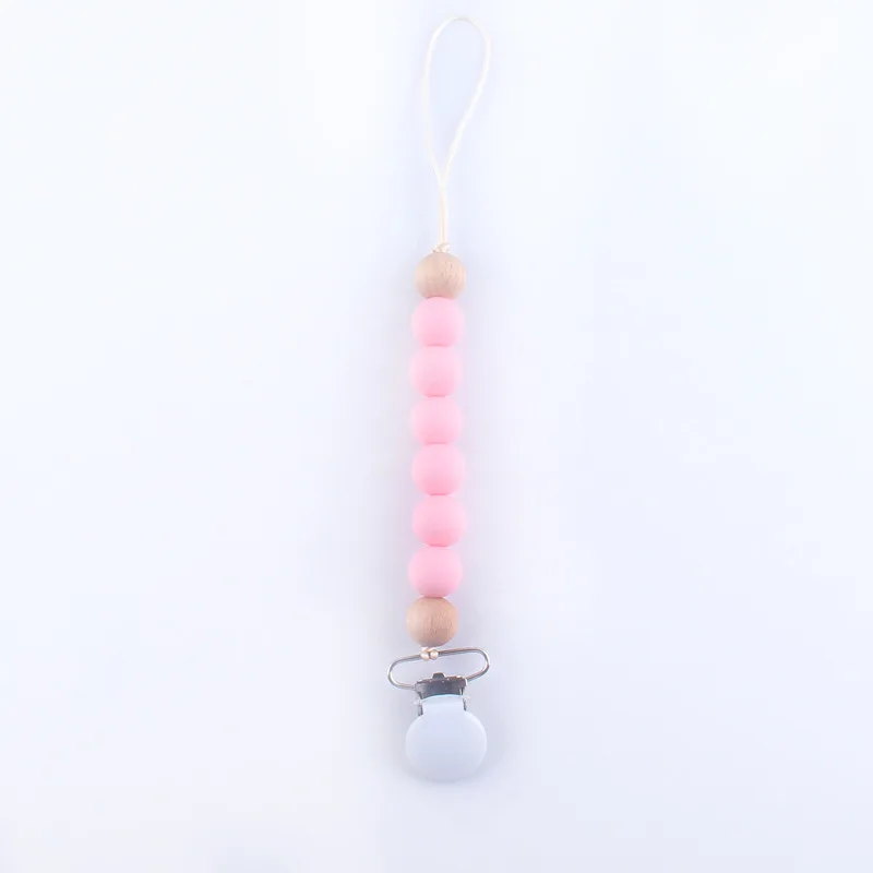 

BPA Pacifier Clips Food Grade Silicone Beads Dummy Clip Holder Soother Chains Baby Teething Toys Chain Silicone Beads Chew
