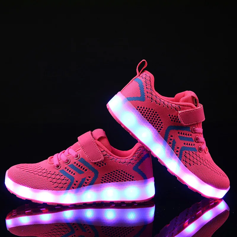 Детские светящиеся кроссовки со светодиодной подсветкой для мальчиков и девочек