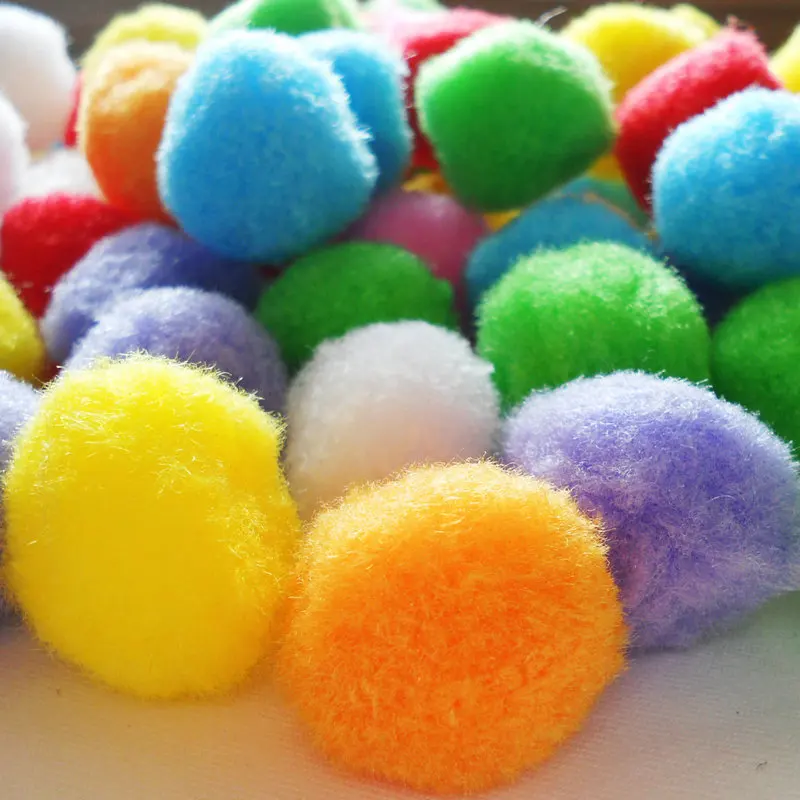 Помпон разноцветный 3 см 10 шт. | Игрушки и хобби