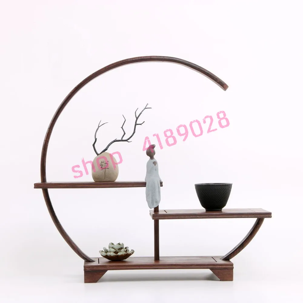 Natural chicken wing wood solid Chinese style classical curio shelves tea ceremony ornaments pendulum rack. | Дом и сад