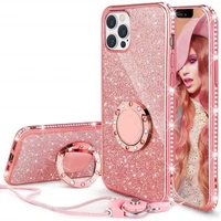 diamond glitter case for iphone 12 11 pro max xs max xr x bling ring kickstand cover for iphone 12 mini se 2020 7 8 6s plus