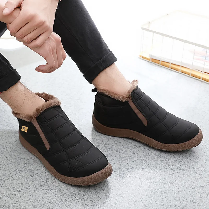 Мужские зимние ботинки Модная теплая обувь на платформе Удобные мужские Прочные